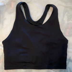 Lululemon black workout cropped racerback top size 4